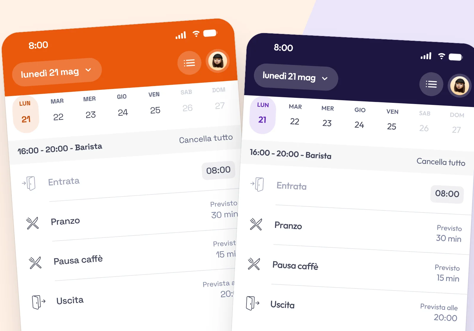L'app con due marchi di partner di esempio