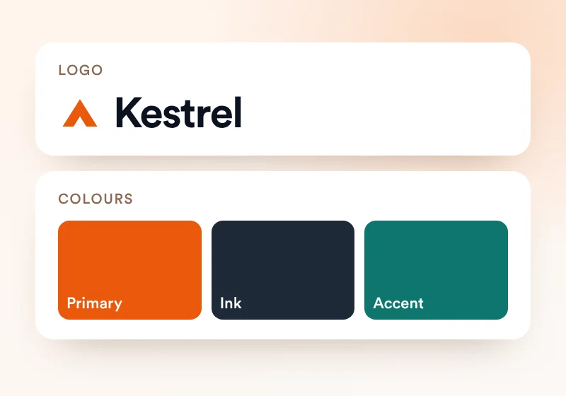 A sample brand kit: logo and colors
